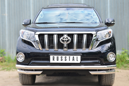 Защита переднего бампера d63 секции d63 уголки RUSSTAL Toyota Land Cruiser Prado 150 (2014-2017) LCPZ-001711