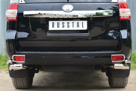 Защита заднего бампера уголки d76 секции d42 секции RUSSTAL Toyota Land Cruiser Prado 150 (2014-2017) LCPZ-001721