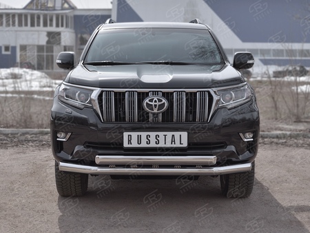 Защита переднего бампера d76 секции-d75х42 дуга RUSSTAL Toyota Land Cruiser Prado 150 (2017-2021) LCPZ-002865