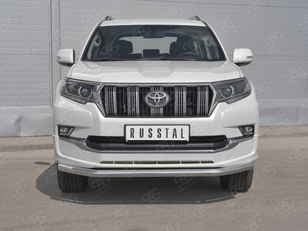 Защита переднего бампера d63 секции RUSSTAL Toyota Land Cruiser Prado 150 Style (2019-2024) LCPZ-003295