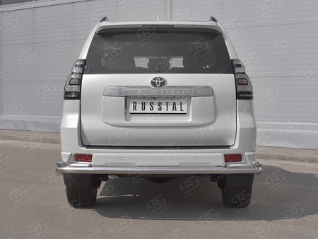 Защита заднего бампера d63 секции d42x2 уголки RUSSTAL Toyota Land Cruiser Prado 150 Style (2019-2024) LCPZ-003303