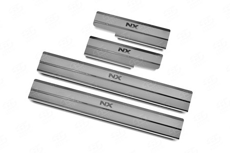 Накладки на пороги шлифованные с надписью RUSSTAL для Lexus NX (2014-2017) LEXNX14-03