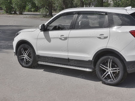 Пороги труба d42 с листом (лист алюминий, профиль сталь) вариант 2 RUSSTAL Lifan X70 (2018-2021) LF7L-0032862