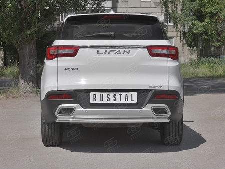 Защита заднего бампера d42 секции RUSSTAL Lifan X70 (2018-2021) LF7Z-003291