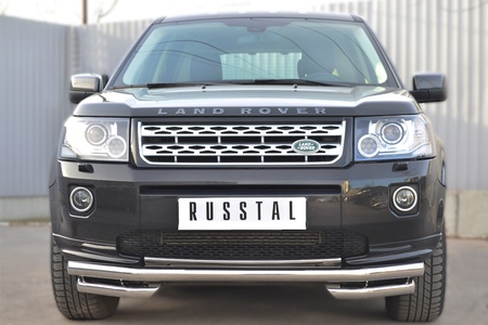 Защита переднего бампера d63 секции d63 уголки RUSSTAL Land Rover Freelander (2013-2014) LFRZ-001491