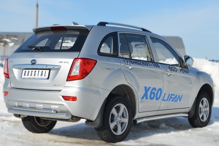 Пороги труба d63 вариант 2 RUSSTAL Lifan X60 (2011-2016) LFT-0012412