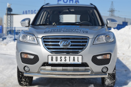 Защита переднего бампера d63/d63 дуга RUSSTAL Lifan X60 (2011-2016) LFZ-001235