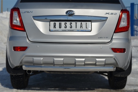 Защита заднего бампера d76 дуга RUSSTAL Lifan X60 (2011-2016) LFZ-001244