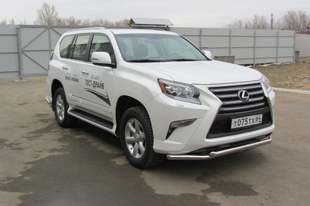 Защита переднего бампера d57+d57 двойная Lexus GX 460 (2013-2020) LGX13-005