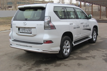 Защита заднего бампера d76+d42 двойная Lexus GX 460 (2013-2020) LGX13-008