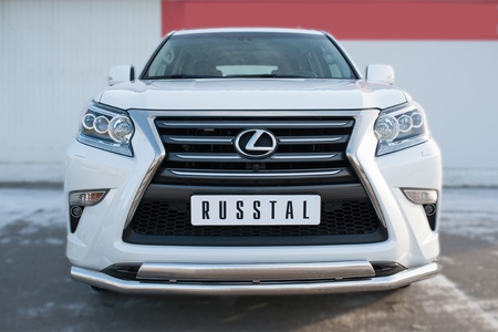 Защита переднего бампера d63 секции d75х42 дуга RUSSTAL Lexus GX (2014-2019) LGXZ-001835