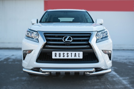 Защита переднего бампера d76 дуга d76х2 дуга+клыки RUSSTAL Lexus GX (2014-2019) LGXZ-001844