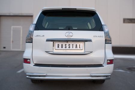 Защита заднего бампера d63 секции d42 уголки RUSSTAL Lexus GX (2014-2019) LGXZ-001849