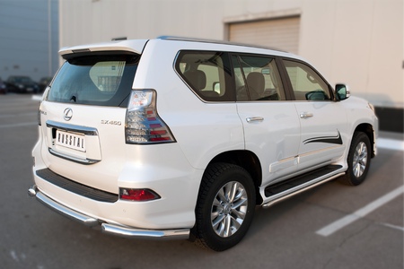 Защита заднего бампера уголки d76 секции RUSSTAL Lexus GX (2014-2019) LGXZ-001850