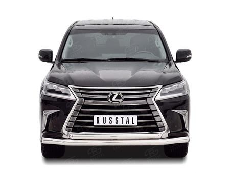 Защита переднего бампера d76 секция-d63 дуга RUSSTAL Lexus LX (кроме F-Sport) (2015-2022) LLX4Z-002517