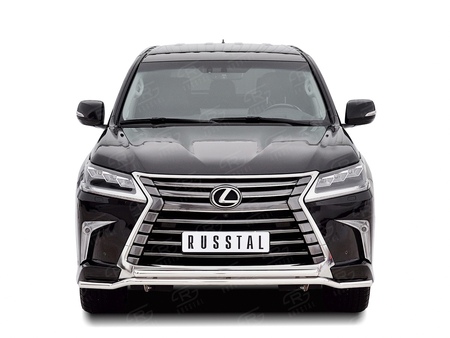 Защита переднего бампера d42 волна-d42 дуга RUSSTAL Lexus LX (кроме F-Sport) (2015-2022) LLX4Z-002518