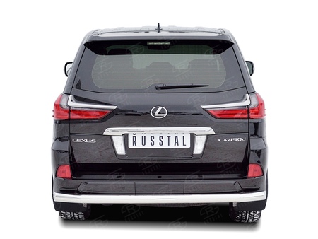 Защита заднего бампера d76 секции RUSSTAL Lexus LX (кроме F-Sport) (2015-2022) LLX4Z-002522