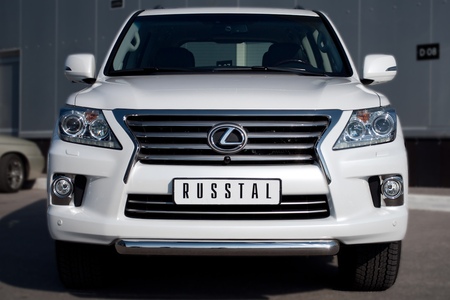 Защита переднего бампера d76 (короткая) RUSSTAL Lexus LX 570 (2012-2015) LLXZ-000860