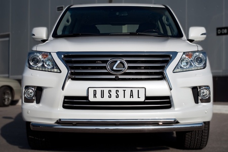 Защита переднего бампера d76х42 дуга RUSSTAL Lexus LX 570 (2012-2015) LLXZ-000862