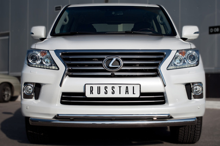 Защита переднего бампера d76х42 дуга RUSSTAL Lexus LX 570 (2012-2015) LLXZ-000862