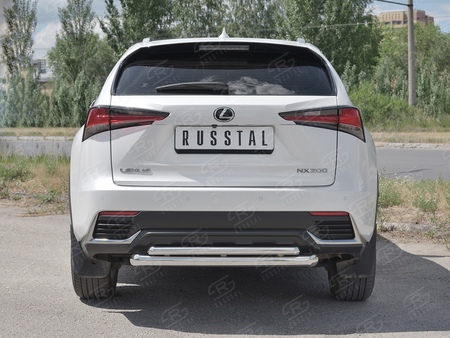 Защита заднего бампера d63 дуга-d42 дуга RUSSTAL Lexus NX 300 (2017-2021) LNX3Z-002947