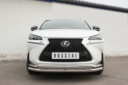 Защита переднего бампера d63 секции d75х42 дуга RUSSTAL Lexus NX 200t F Sport (2015-2016) LNXZ-002136