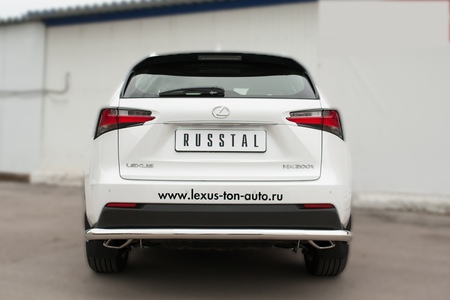 Защита заднего бампера d63 секции RUSSTAL Lexus NX 200t F Sport (2015-2016) LNXZ-002144