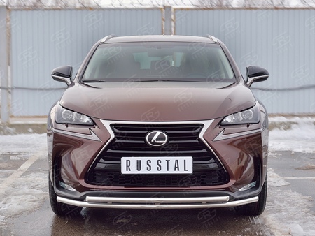 Защита переднего бампера d42 секции-d42 дуга RUSSTAL Lexus NX 200 (кроме F-Sport) (2014-2016) LNXZ-002575