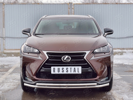 Защита переднего бампера d42 секции-d42 дуга RUSSTAL Lexus NX 200 (кроме F-Sport) (2014-2016) LNXZ-002575