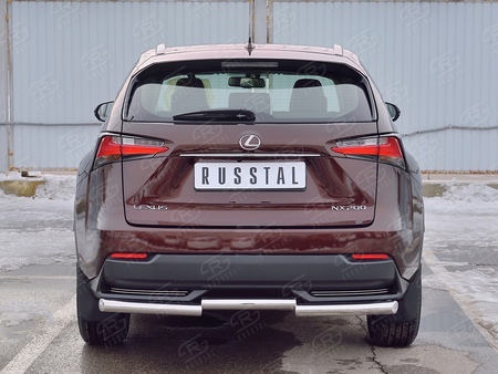 Защита заднего бампера d63 ступень RUSSTAL Lexus NX 200 (кроме F-Sport) (2014-2016) LNXZ-002586