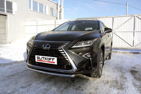 Защита переднего бампера d57 короткая Lexus RX 350 (2015-2021) LRX15-003