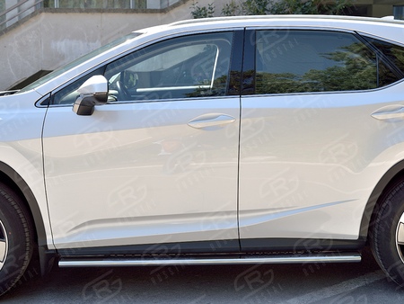 Пороги труба d120х60 овал с проступью RUSSTAL Lexus RX200t (2015-2021) LRX2O-002371