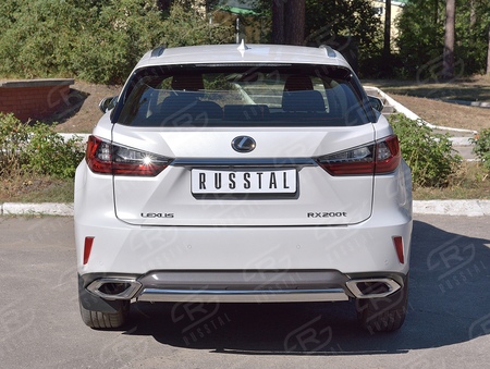 Защита заднего бампера d75х42 дуга RUSSTAL Lexus RX200t (2015-2021) LRX2Z-002375