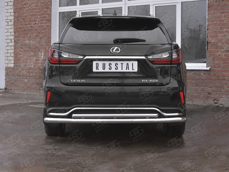 Защита заднего бампера d63 секции-d42 дуга RUSSTAL Lexus RX 350L (кроме F-Sport) (2018-2021) LRX3Z-003228