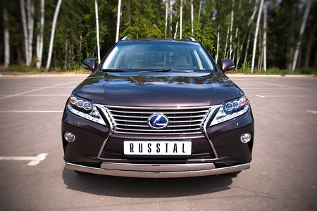 Защита переднего бампера d75х42/75х42 овалы RUSSTAL Lexus RX (2009-2012) LRXZ-000411