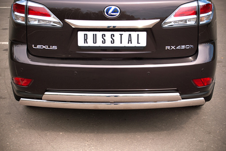 Защита заднего бампера d75х42/75х42 овалы RUSSTAL Lexus RX (2009-2012) LRXZ-000414