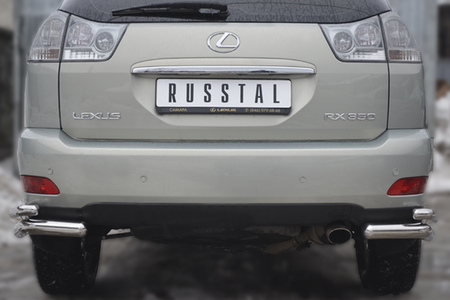 Защита заднего бампера уголки d63х42 RUSSTAL Lexus RX330 (2003-2008) LRZ-000391