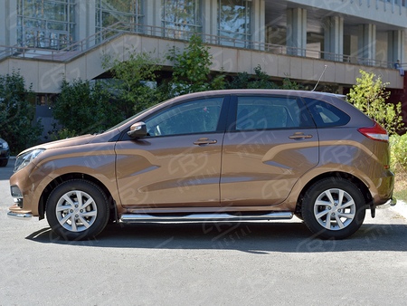 Пороги труба d76 с накладкой вариантRUSSTAL Lada X-Ray (2015-2022) LXRT-0023883