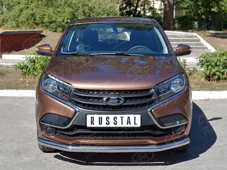 Защита переднего бампера d63 секция RUSSTAL Lada X-Ray (2015-2024) LXRZ-002385