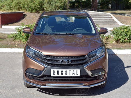 Защита переднего бампера d42 секция-d42 дуга RUSSTAL Lada X-Ray (2015-2024) LXRZ-002387