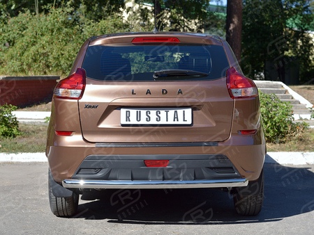 Защита заднего бампера d63 дуга RUSSTAL Lada X-Ray (2015-2025) LXRZ-002392