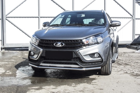 Защита переднего бампера d42 Lada Vesta sw Cross (2017-2024) LadVSWCR03