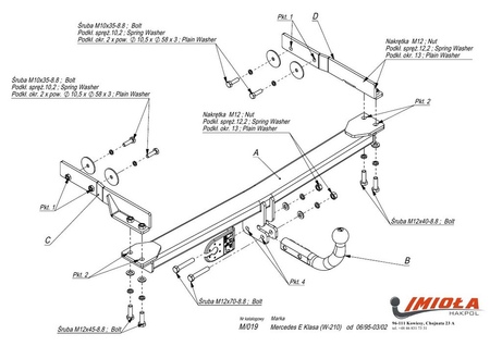 Фаркоп Imiola для Mercedes E-Class седан (1995-2002) M.019