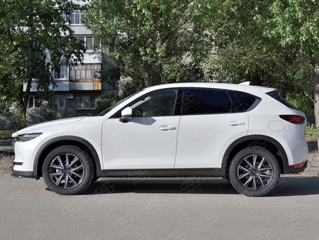 Пороги труба 75х42 овал с проступью RUSSTAL Mazda CX-5 (2017-2024) M5O-002795