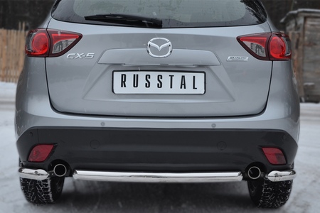 Защита заднего бампера уголки d63 RUSSTAL Mazda CX-5 (2011-2016) M5Z-001142