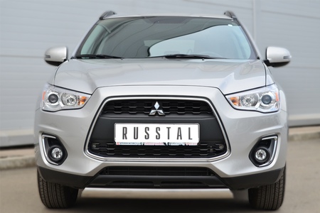 Защита переднего бампера d75х42 овал RUSSTAL Mitsubishi ASX (2012-2016) MASZ-001323