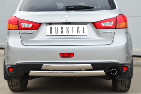 Защита заднего бампера d75х42/75х42 овалы дуга RUSSTAL Mitsubishi ASX (2012-2016) MASZ-001328