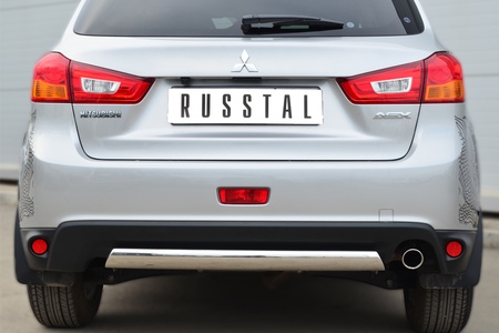 Защита заднего бампера d75х42 овал RUSSTAL Mitsubishi ASX (2012-2016) MASZ-001329