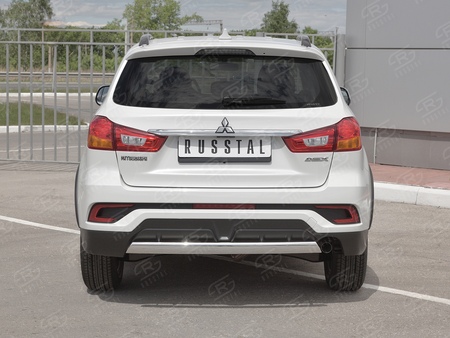 Защита заднего бампера d75х42 дуга RUSSTAL Mitsubishi ASX (2017-2019) MASZ-002961