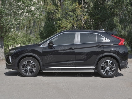 Пороги труба d63 вариант 2 RUSSTAL Mitsubishi Eclipse Cross (2018-2024) MET-0030482